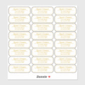 Clear Gold Return Address Custom Transparent Label シール (シート)