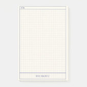 Clear Minimal Grid Custom Name Sticky Notepad ポストイット (正面)