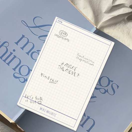 Clear Minimal Grid Custom Name Sticky Notepad ポストイット