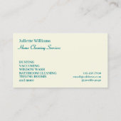 Clear minimalist simple home cleaning 名刺 (裏面)