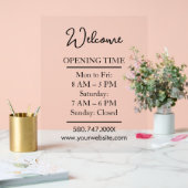 Clear Modern Small Business Hours Display アクリルサイン (ウェディング)
