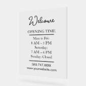 Clear Modern Small Business Hours Display アクリルサイン (傾斜)