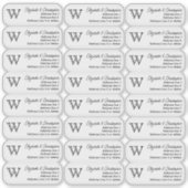 Clear Monogram Return Address Custom Transparent  シール (正面)