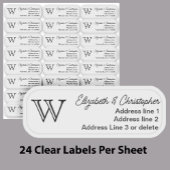 Clear Monogram Return Address Custom Transparent シール