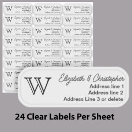 Clear Monogram Return Address Custom Transparent シール