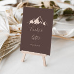 Clear Mountain Country Cards and Gifts Sign ポスター<br><div class="desc">This clear mountain country cards and gifts sign is perfect for a rustic wedding or bridal shower. The design features an idyllic watercolor beige mountain. Make the line of text at the bottom of the sign your own by including the date, the names of the bride and groom or a...</div>