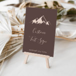 Clear Mountain Country Custom Text Sign ポスター<br><div class="desc">This clear mountain country custom text sign is perfect for a rustic wedding or bridal shower. The design features an idyllic watercolor beige mountain.</div>