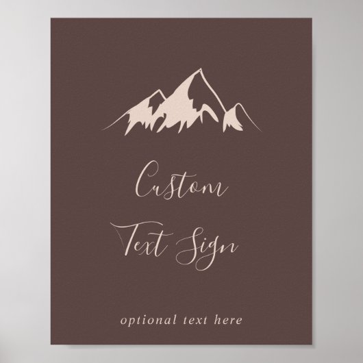 Clear Mountain Country Custom Text Sign ポスター (正面)