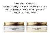 Clear or White Skin Cream Body Butter Jar Label  シール