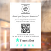 Clear QR Review Decal for Storefront Window  ウィンドウサイン (シート2)