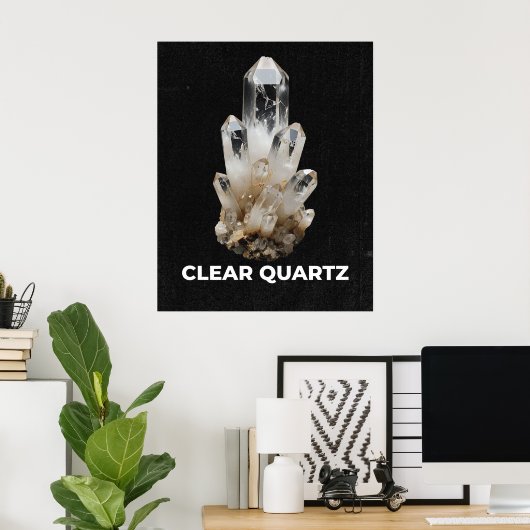 Clear Quartz Crystal Cluster ポスター (ホームオフィス)