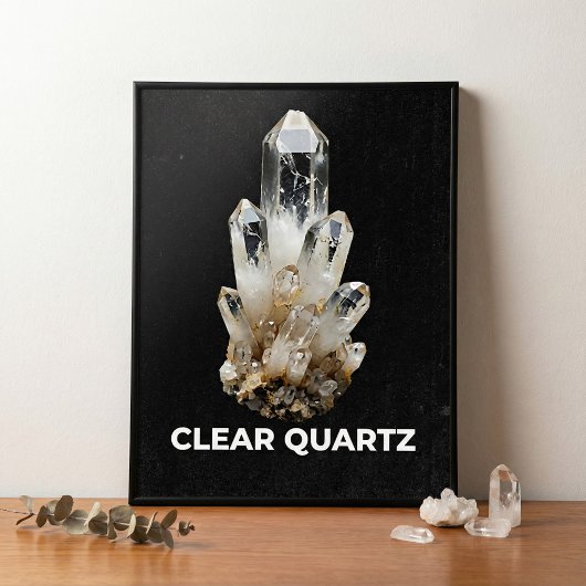 Clear Quartz Crystal Cluster ポスター