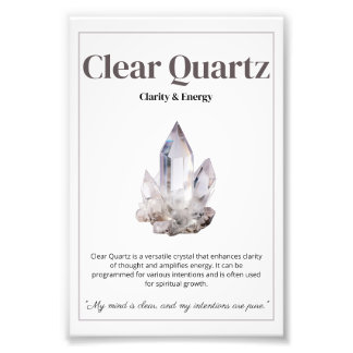 Clear Quartz crystal meaning poster フォトプリント