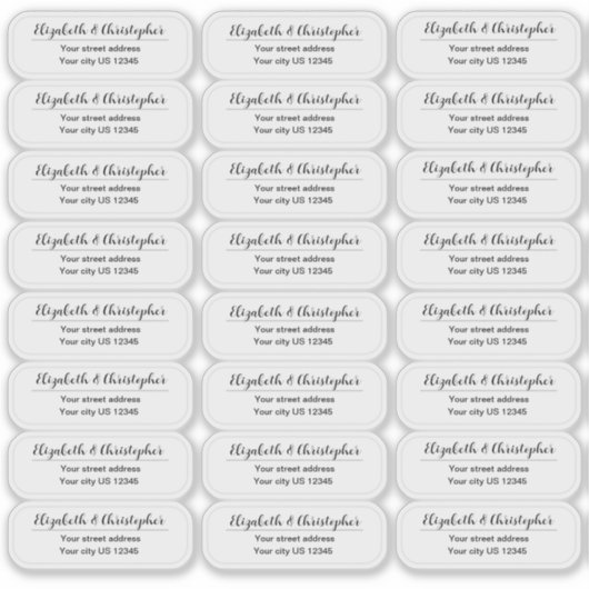 Clear Return Address Custom Transparent Labels シール (正面)