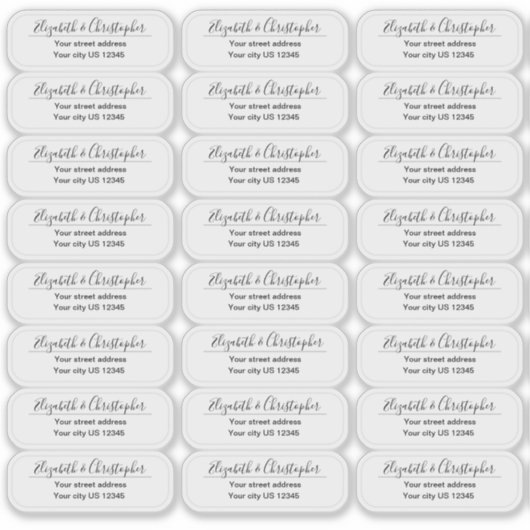 Clear Return Address Custom Transparent Labels シール (正面)