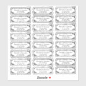 Clear Return Address Floral Border Transparent  シール (シート)