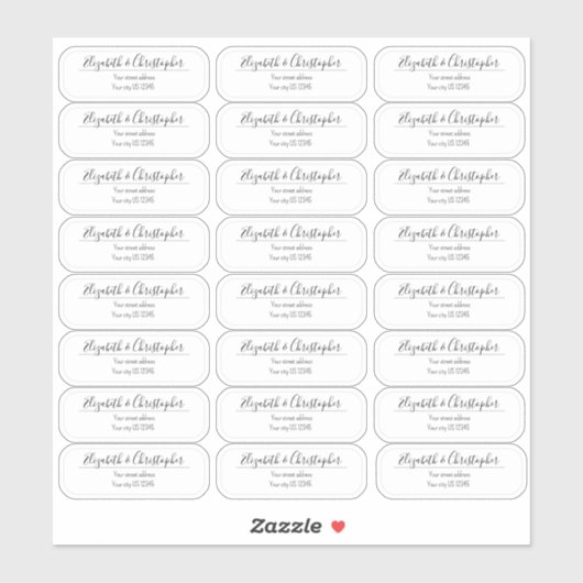 Clear Return Address Modern Transparent Labels シール (シート)