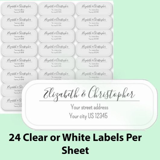 Clear Return Address Modern Transparent Labels シール