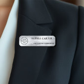 Clear Silver Hairline Classic Name Badge Custom 名札