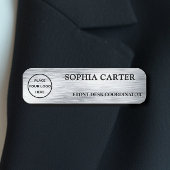 Clear Silver Hairline Classic Name Badge Custom 名札