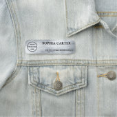 Clear Silver Hairline Classic Name Badge Custom 名札 (インサイチュ)