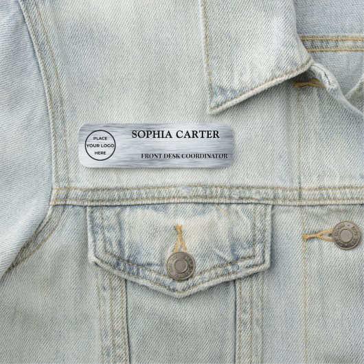 Clear Silver Hairline Classic Name Badge Custom 名札 (インサイチュ)