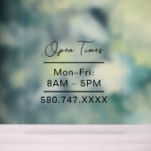 Clear Small Business Hours door sign アクリルサイン (ニュートラル)