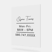 Clear Small Business Hours door sign アクリルサイン (傾斜)