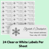 Clear Snowflake Return Address Custom Transparent  シール