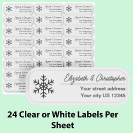Clear Snowflake Return Address Custom Transparent シール