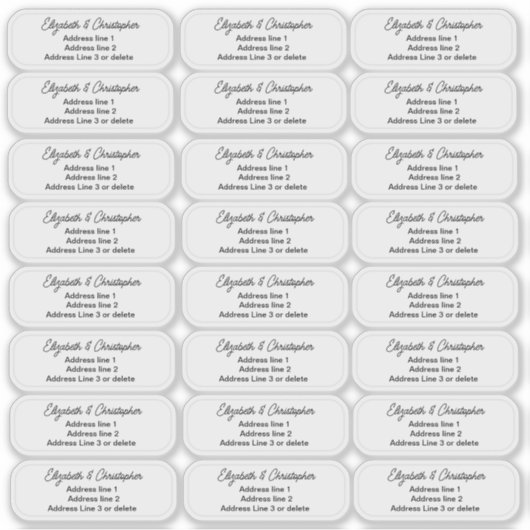 Clear Three Line Return Address Transparent シール (正面)