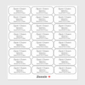 Clear Three Line Return Address Transparent シール (シート)