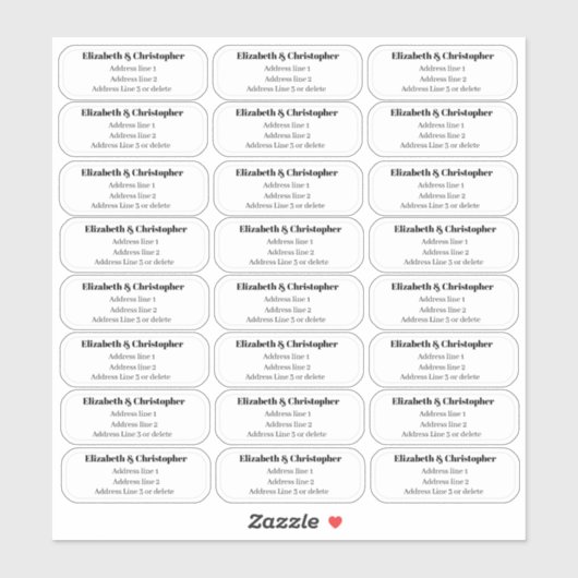 Clear Three Line Return Address Transparent シール (シート)