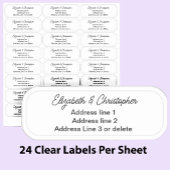 Clear Three Line Return Address Transparent シール