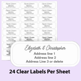 Clear Three Line Return Address Transparent シール