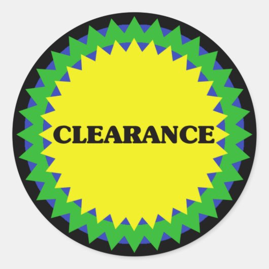 CLEARANCE小売販売ステッカー ラウンドシール (正面)