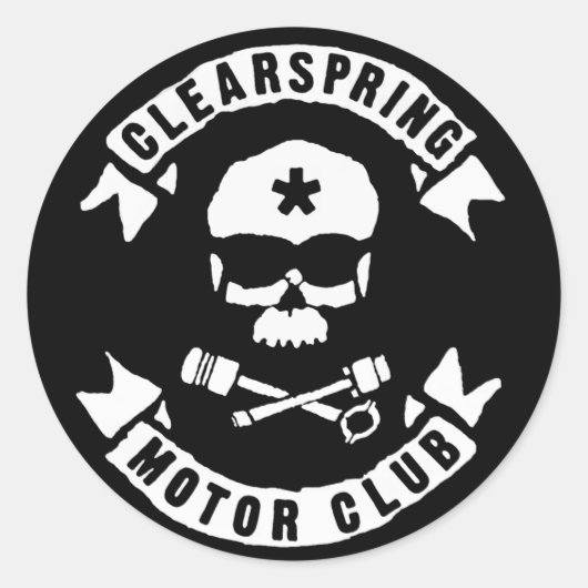 Clearspring Motor Clubシール#1-1 ラウンドシール (正面)