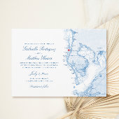 ClearwaterビーチエレガントFLブルーマ結婚ップ 招待状