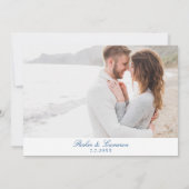 ClearwaterビーチFLマップエレガントネイビーブルー結婚ズ セーブザデート (裏面)