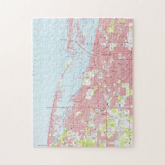 Clearwaterフロリダ(1974年)のヴィンテージの地図 ジグソーパズル (縦)