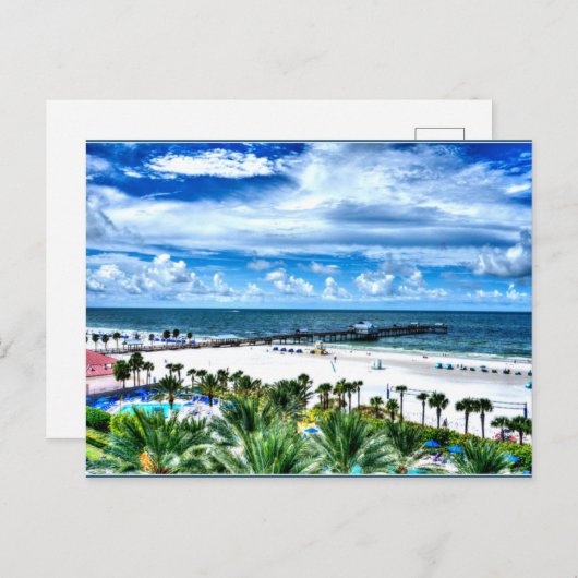 Clearwater写真付きポストカードビーチ ポストカード (正面/裏面)