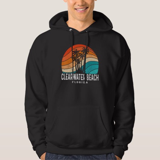 Clearwater Beach Florida Palm Tree Beach Souvenir パーカ (正面)