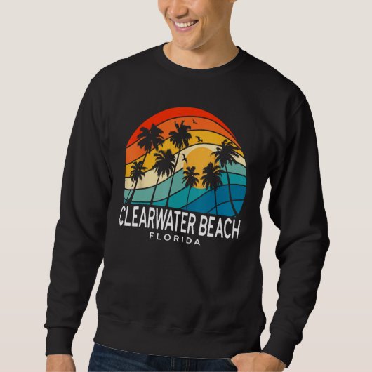 Clearwater Beach Florida Palm Tree Tropical Beach  スウェットシャツ (正面)