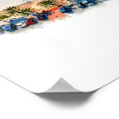 Clearwater Beach Florida Poster, Watercolor ポスター (角)