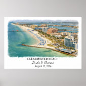 Clearwater Beach Florida Poster, Watercolor ポスター (正面)