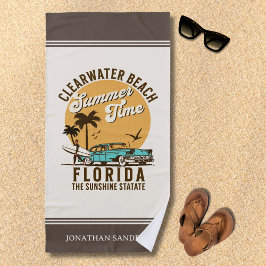 ClearWater Beach Florida Summer Time ビーチタオル