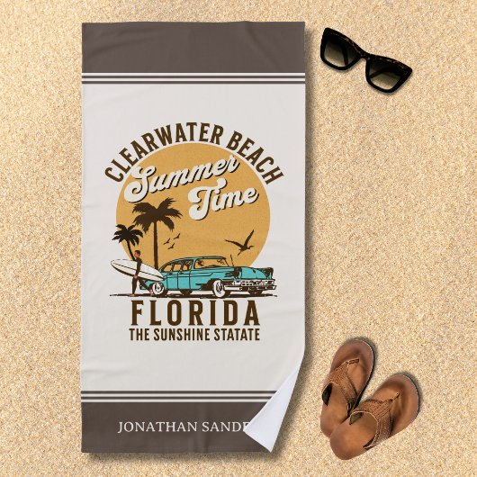 ClearWater Beach Florida Summer Time ビーチタオル