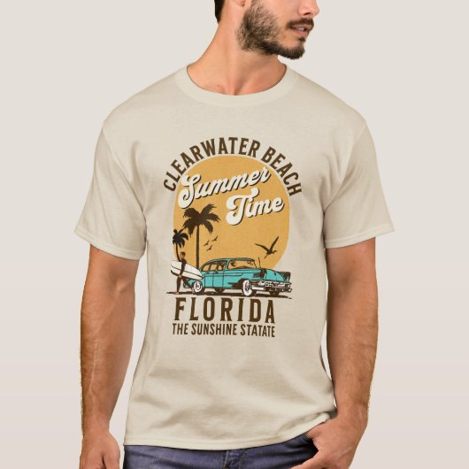 ClearWater Beach Florida Summer Time Tシャツ (正面)
