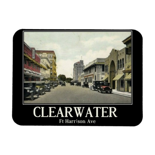 Clearwater FL,フロリダ,ヴィンテージスタイル マグネット (横)