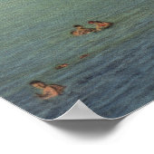 Clearwater, FL -泳ぐ人&サンバザーズビーチ ポスター (角)